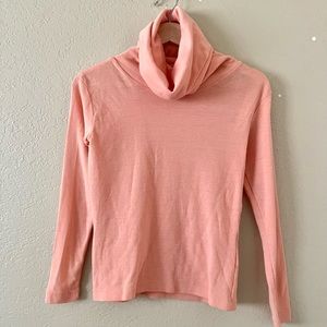 Vintage Eclipse Coral Turtle Neck Crop Long Sleeve Top